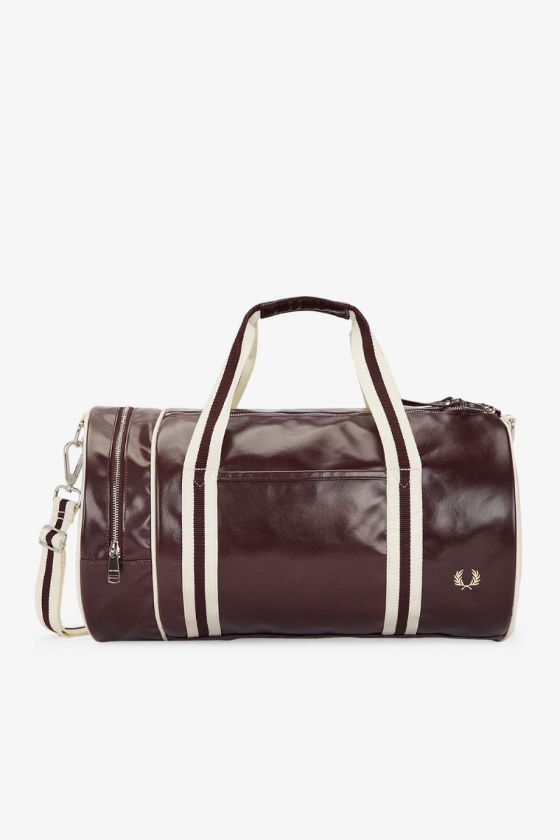 Fred Perry Classic Barrel Men's Bags Dark Red Beige | DYXNZ2981