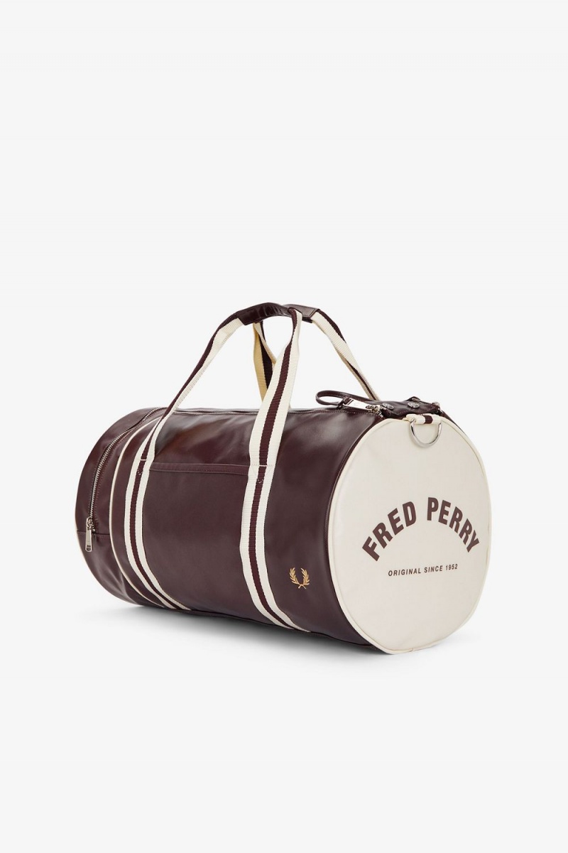 Fred Perry Classic Barrel Men's Bags Dark Red Beige | DYXNZ2981