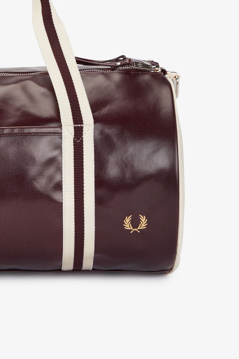 Fred Perry Classic Barrel Men's Bags Dark Red Beige | DYXNZ2981