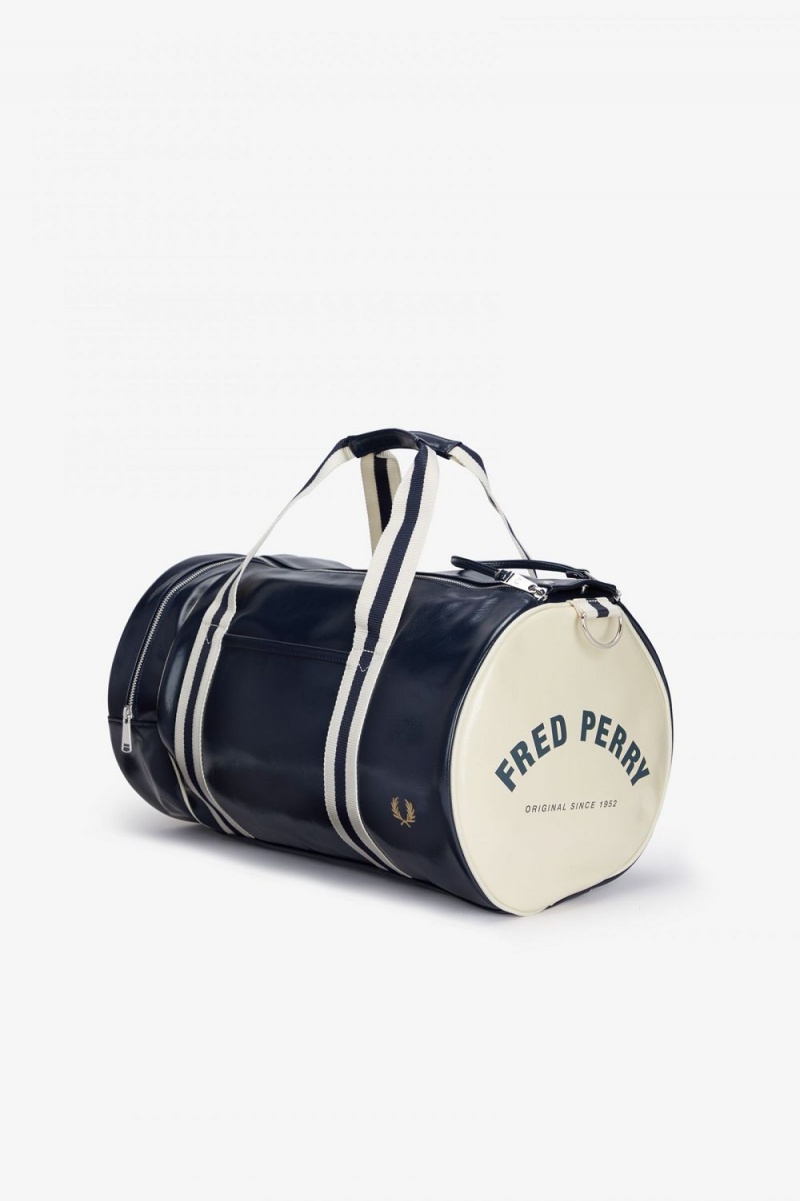 Fred Perry Classic Barrel Men's Bags Navy Beige | PXCWU7193