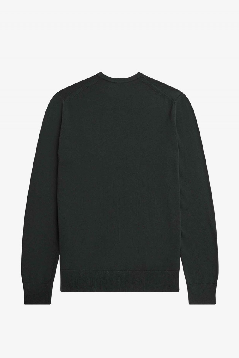 Fred Perry Classic Crew Neck Men's Jumper Night Green | MUHAB9830