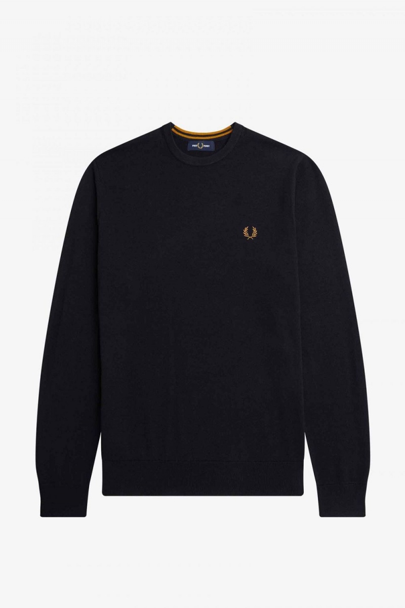 Fred Perry Classic Crew Neck Men's Jumper Navy | SFIPT2647