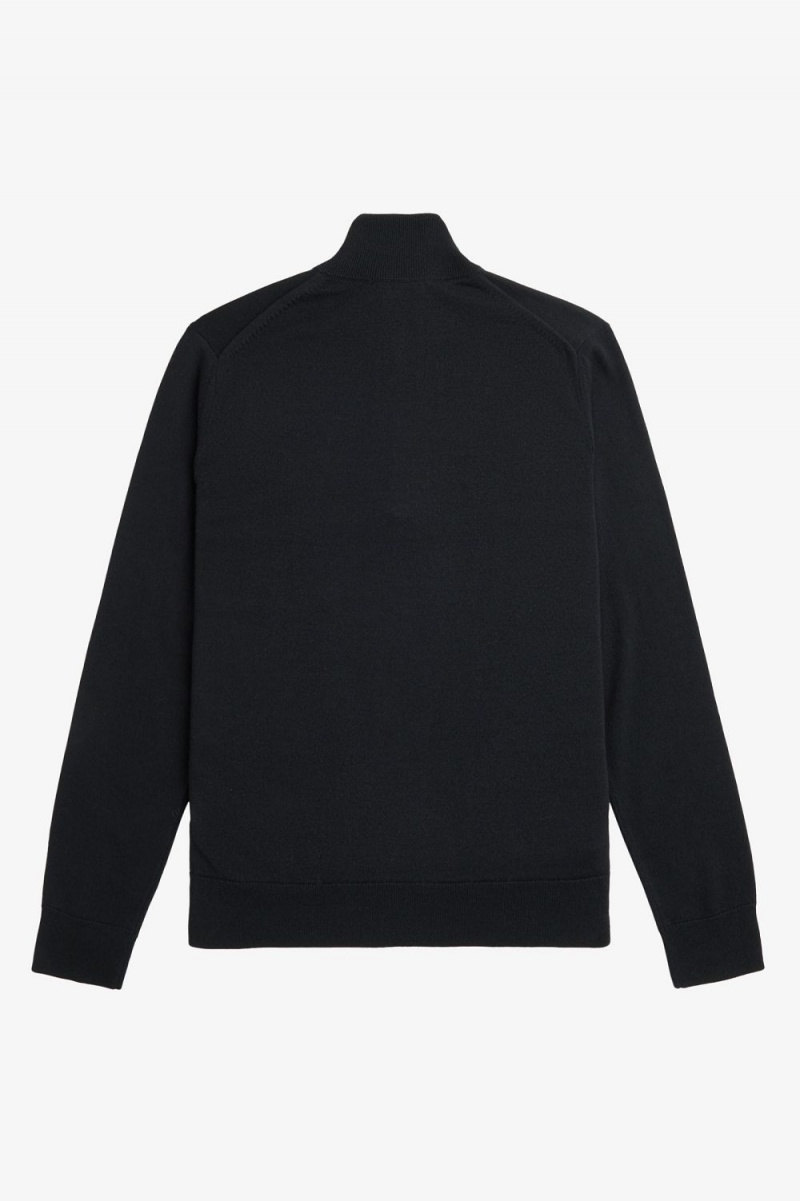 Fred Perry Classic Half Zip Men's Jumper Black | KJLQS0637