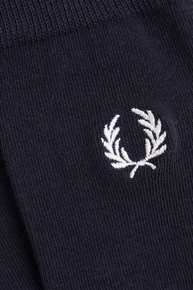 Fred Perry Classic Laurel Wreath Men's Socks Navy Snow White | TQOAU6801