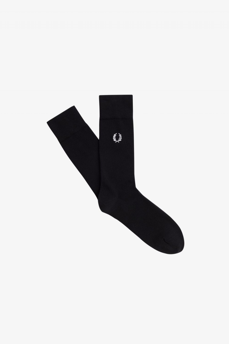 Fred Perry Classic Laurel Wreath Men\'s Socks Black Snow White | PIYZF9572