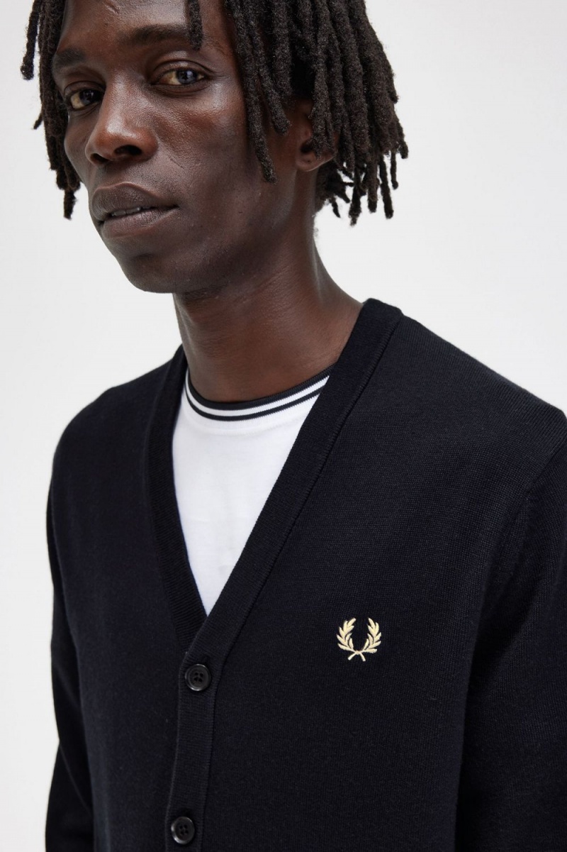 Fred Perry Classic Men's Cardigan Black | WTVAS7258