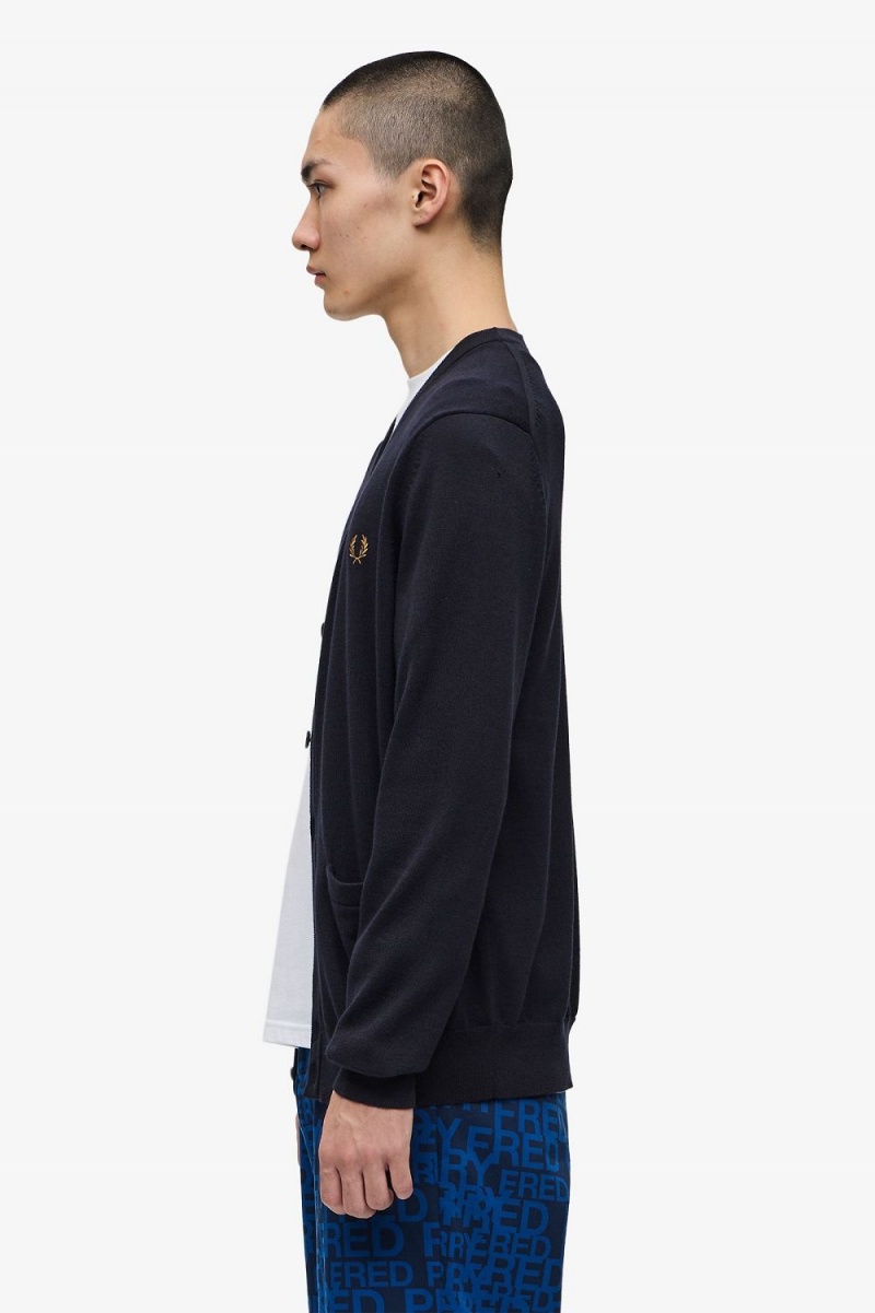 Fred Perry Classic Men's Cardigan Navy | GUBSI3175