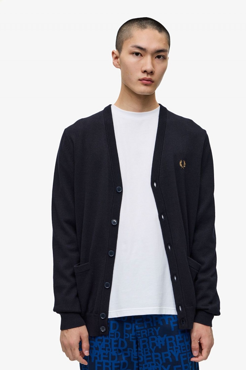 Fred Perry Classic Men's Cardigan Navy | GUBSI3175