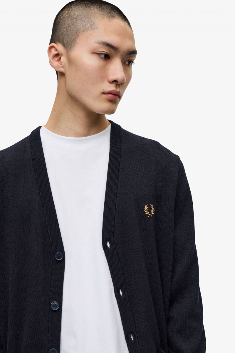 Fred Perry Classic Men's Cardigan Navy | GUBSI3175