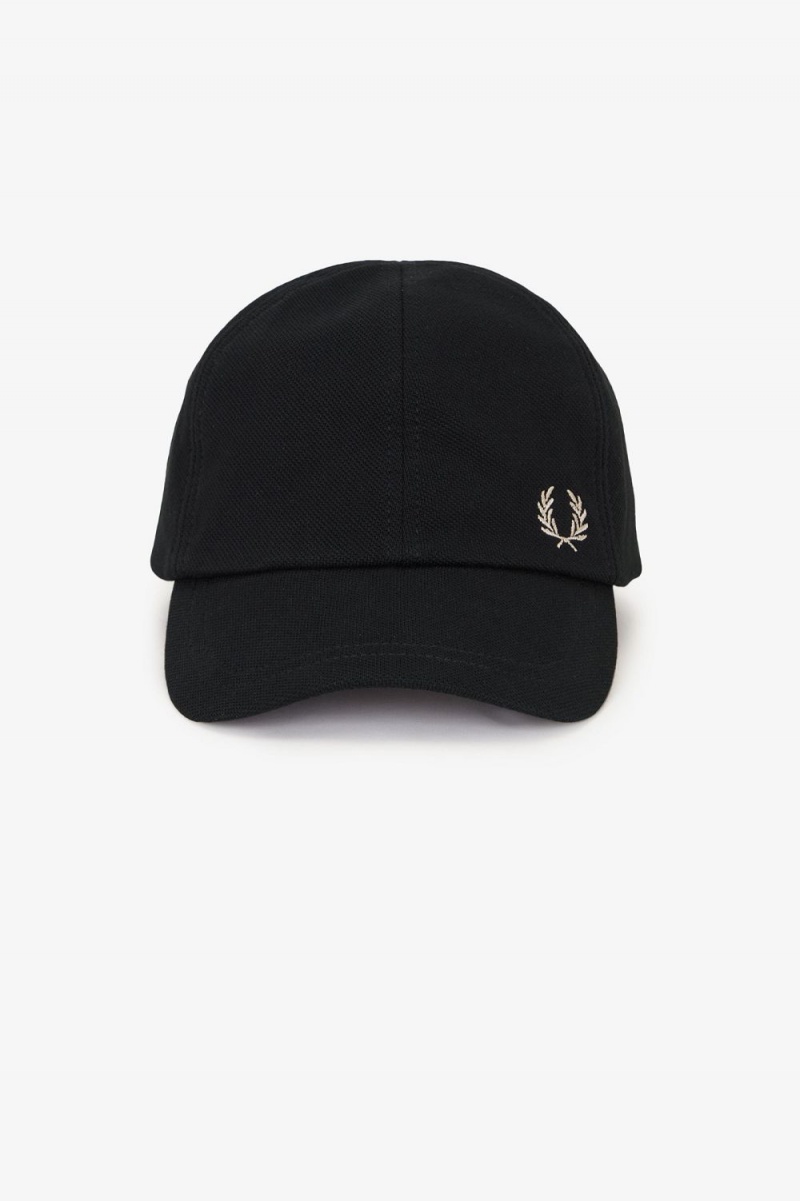 Fred Perry Classic Pique Men's Caps Black Green | SUZEH5896