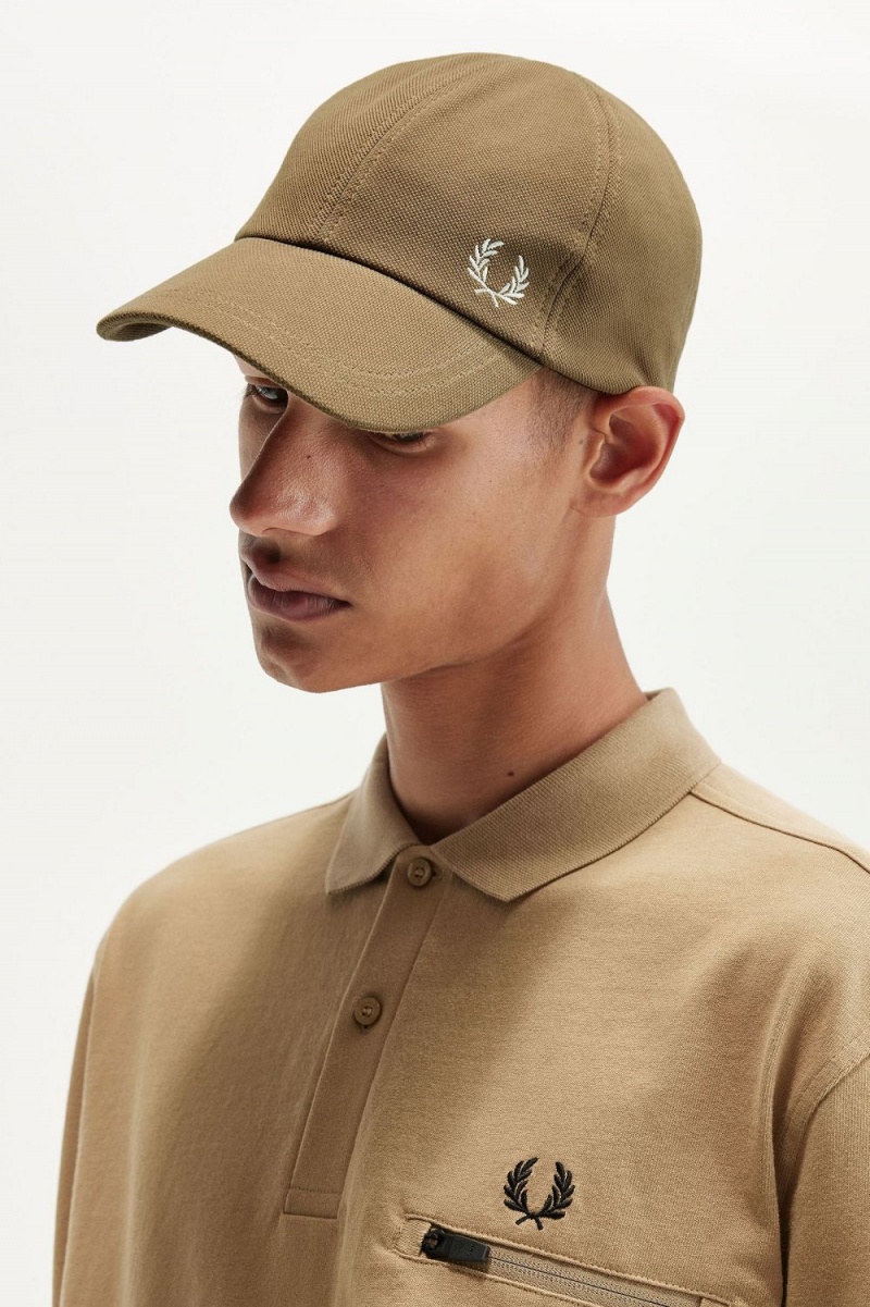 Fred Perry Classic Pique Men's Caps Brown Beige | AMBXC6301