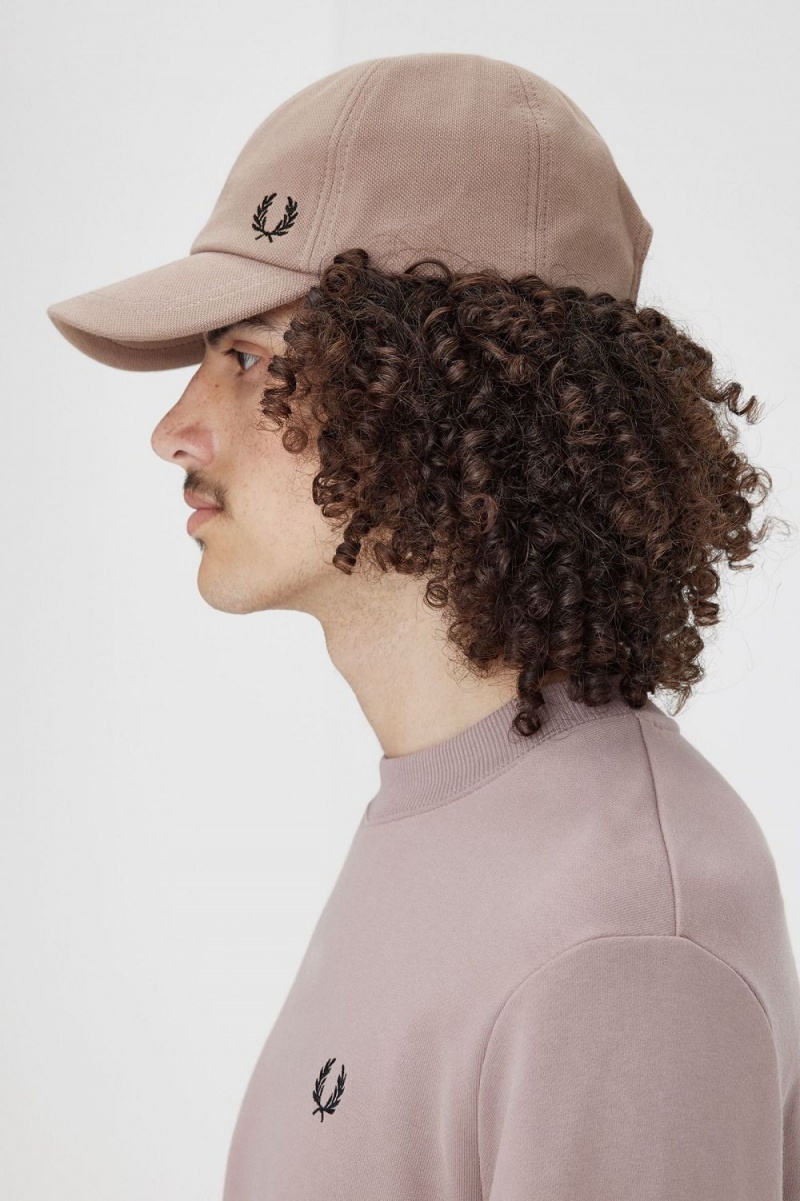 Fred Perry Classic Pique Men's Caps Dark Pink Black | BTPNK0981