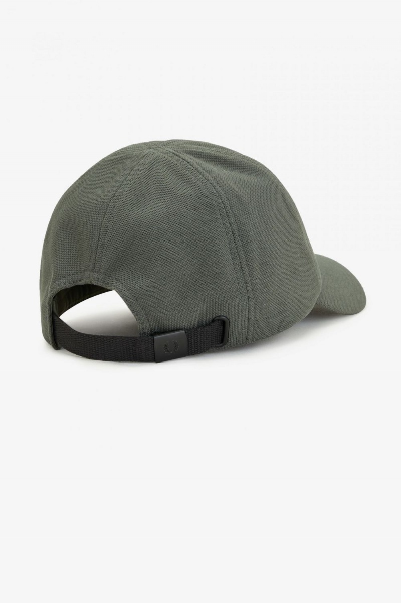 Fred Perry Classic Pique Men's Caps Field Green Black | UKRFD4269