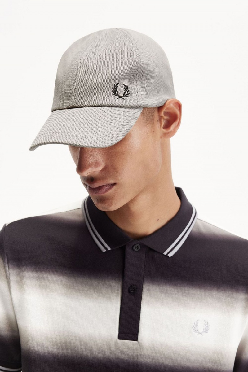 Fred Perry Classic Pique Men\'s Caps Grey Black | KGAXN9605