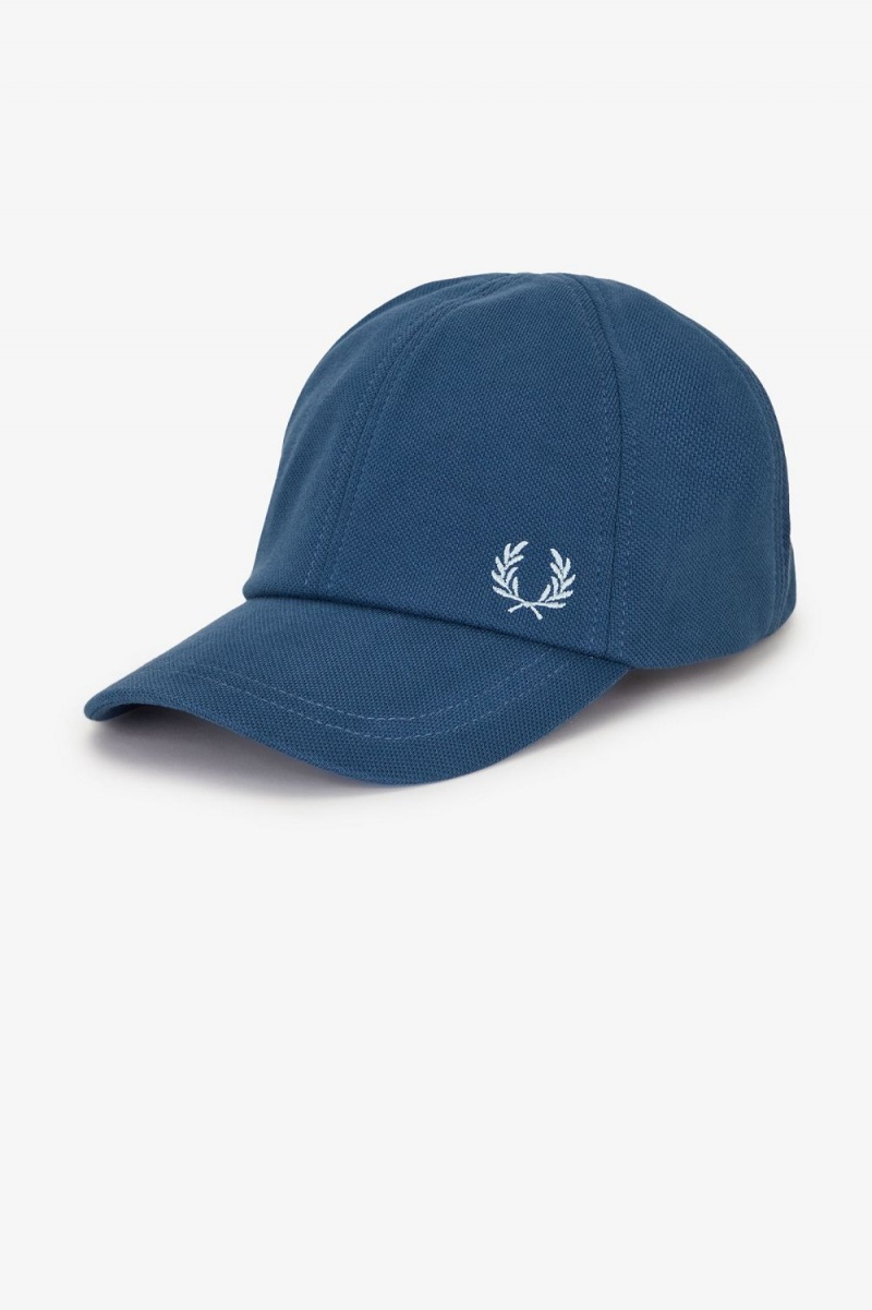 Fred Perry Classic Pique Men's Caps Midnight Blue Light Aqua | XGLOV9402