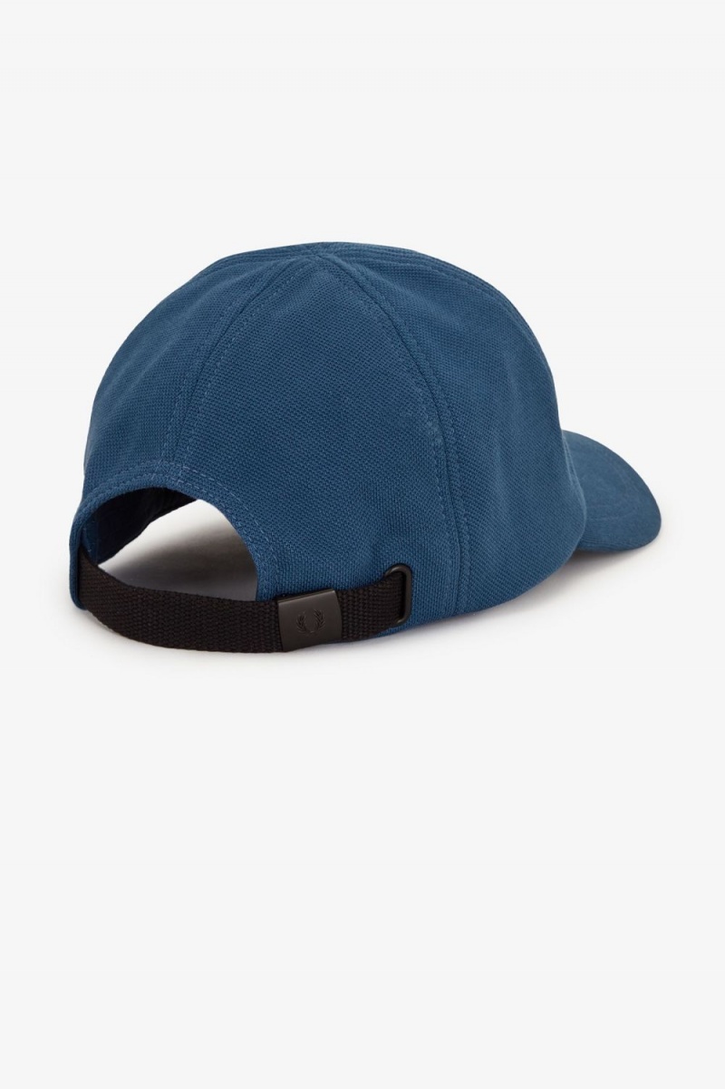 Fred Perry Classic Pique Men's Caps Midnight Blue Light Aqua | XGLOV9402