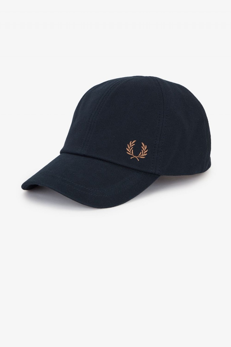 Fred Perry Classic Pique Men's Caps Navy Brown | JXLVC6152