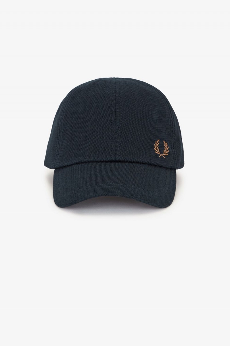 Fred Perry Classic Pique Men's Caps Navy Brown | JXLVC6152