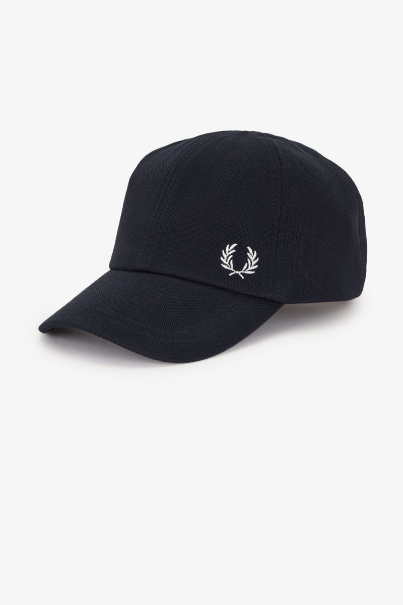 Fred Perry Classic Pique Men's Caps Navy Snow White | VLYEZ4728