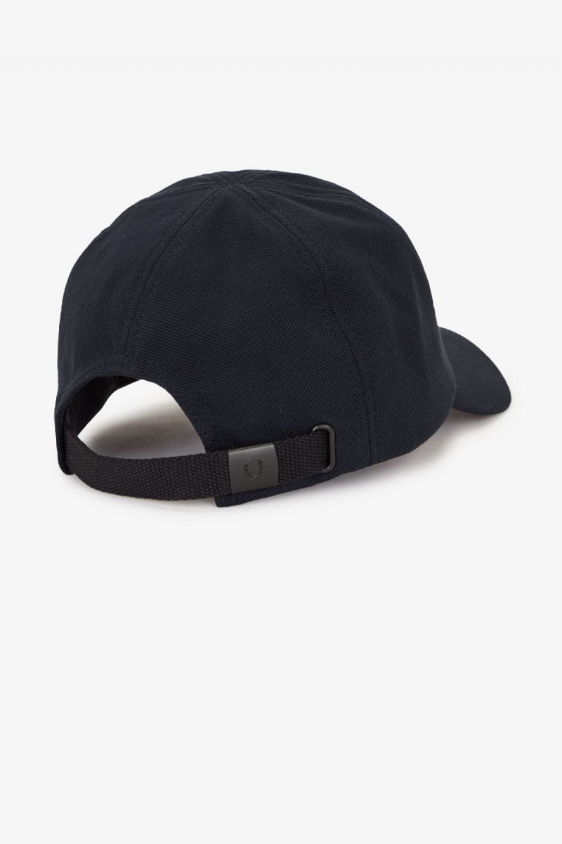 Fred Perry Classic Pique Men's Caps Navy Snow White | VLYEZ4728