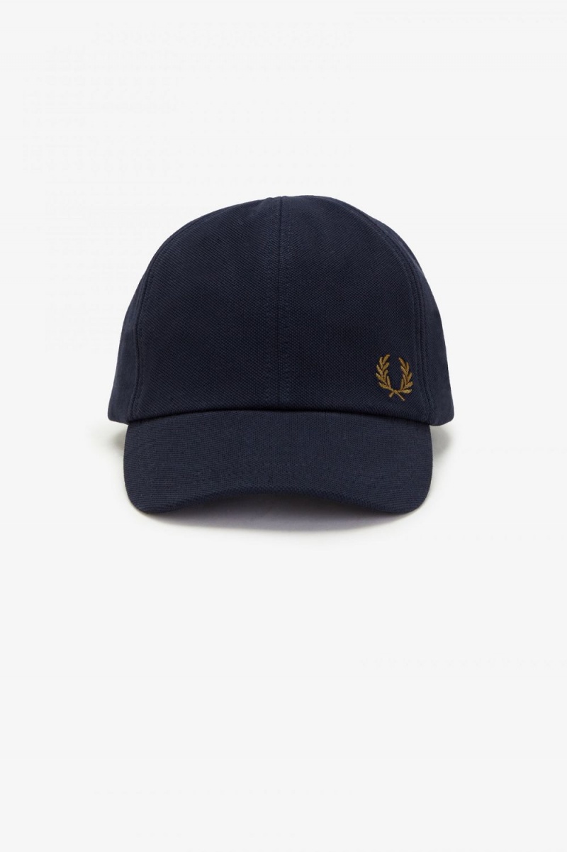 Fred Perry Classic Pique Men's Caps Navy Dark Coffee | YUBHZ5209