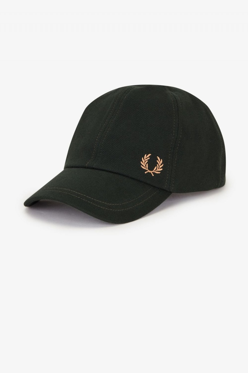 Fred Perry Classic Pique Men's Caps Night Green Light Rust | VPXBN3902