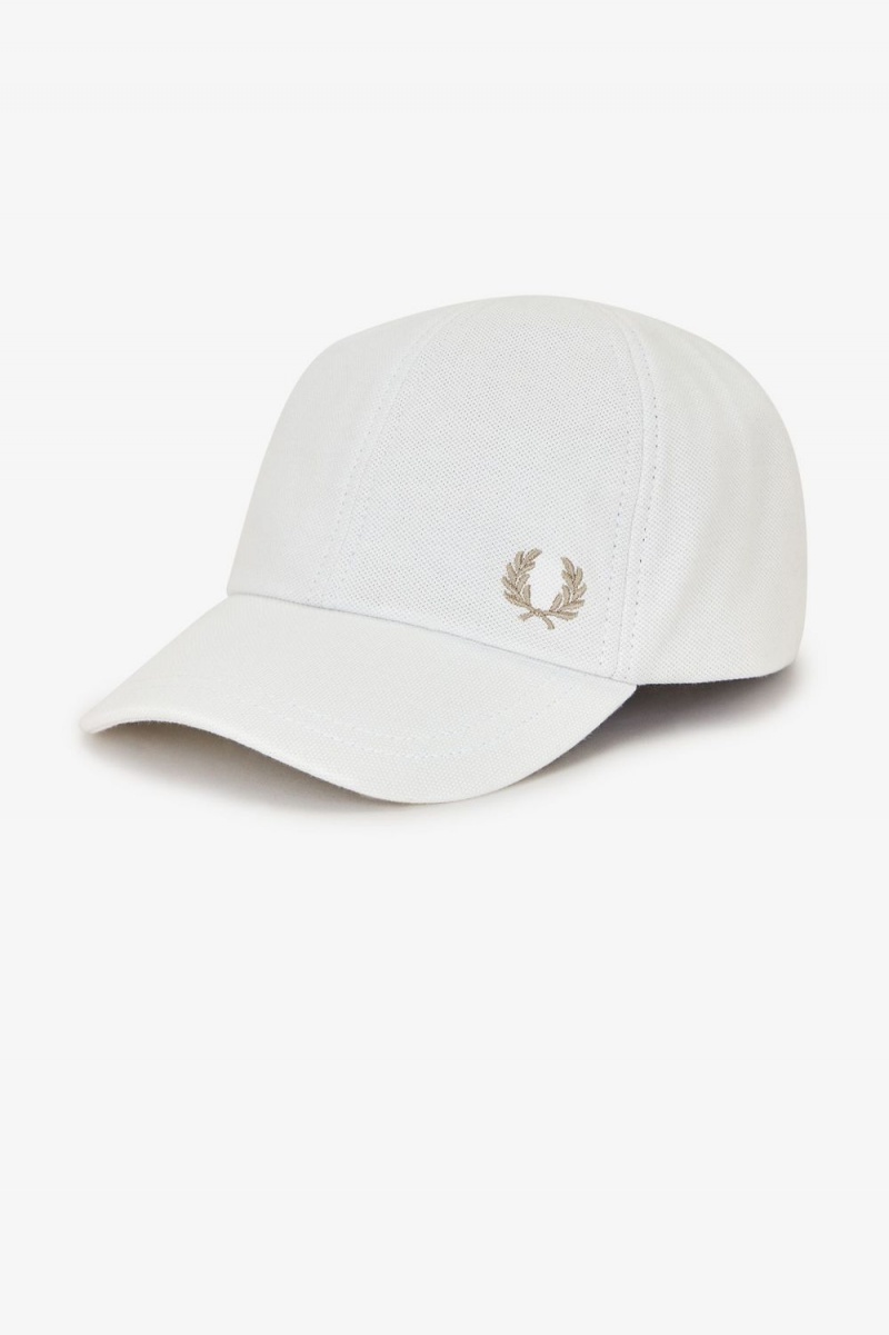 Fred Perry Classic Pique Men's Caps Snow White Green | PZSFT2450