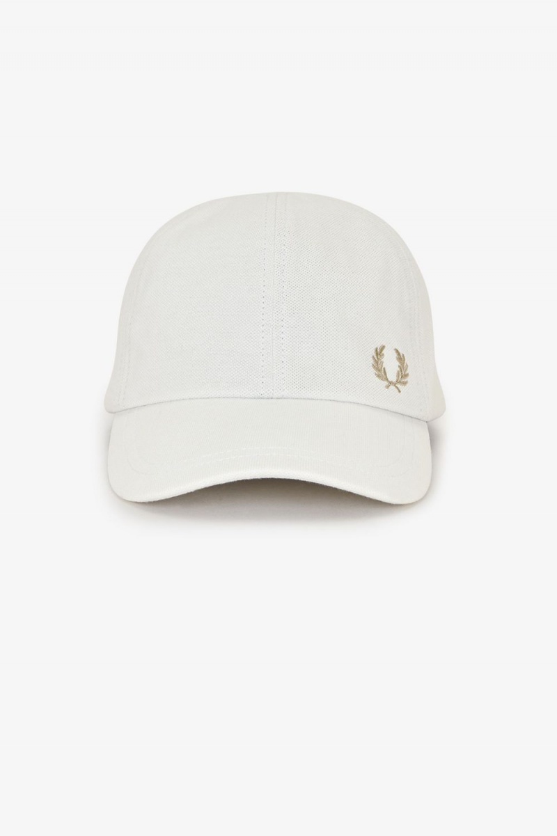 Fred Perry Classic Pique Men's Caps Snow White Green | PZSFT2450