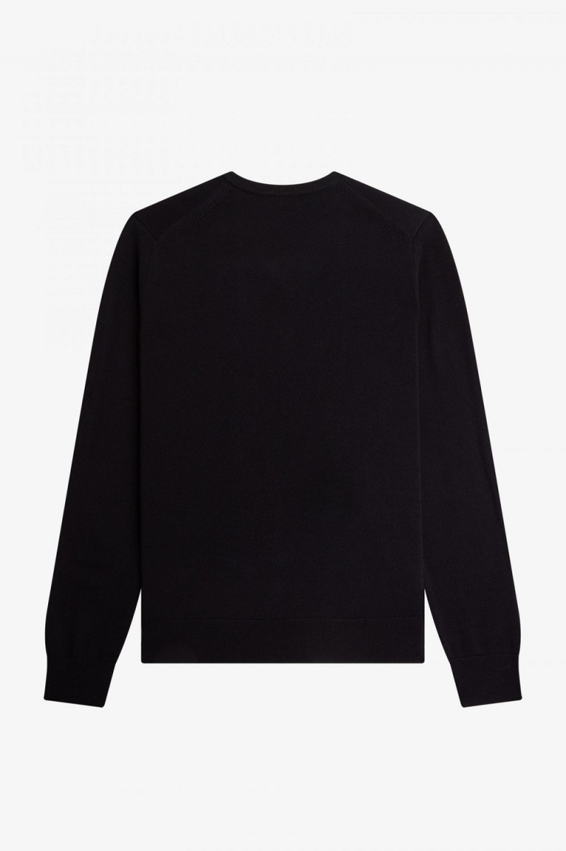 Fred Perry Classic V-Neck Men's Jumper Black | YCVQP0698