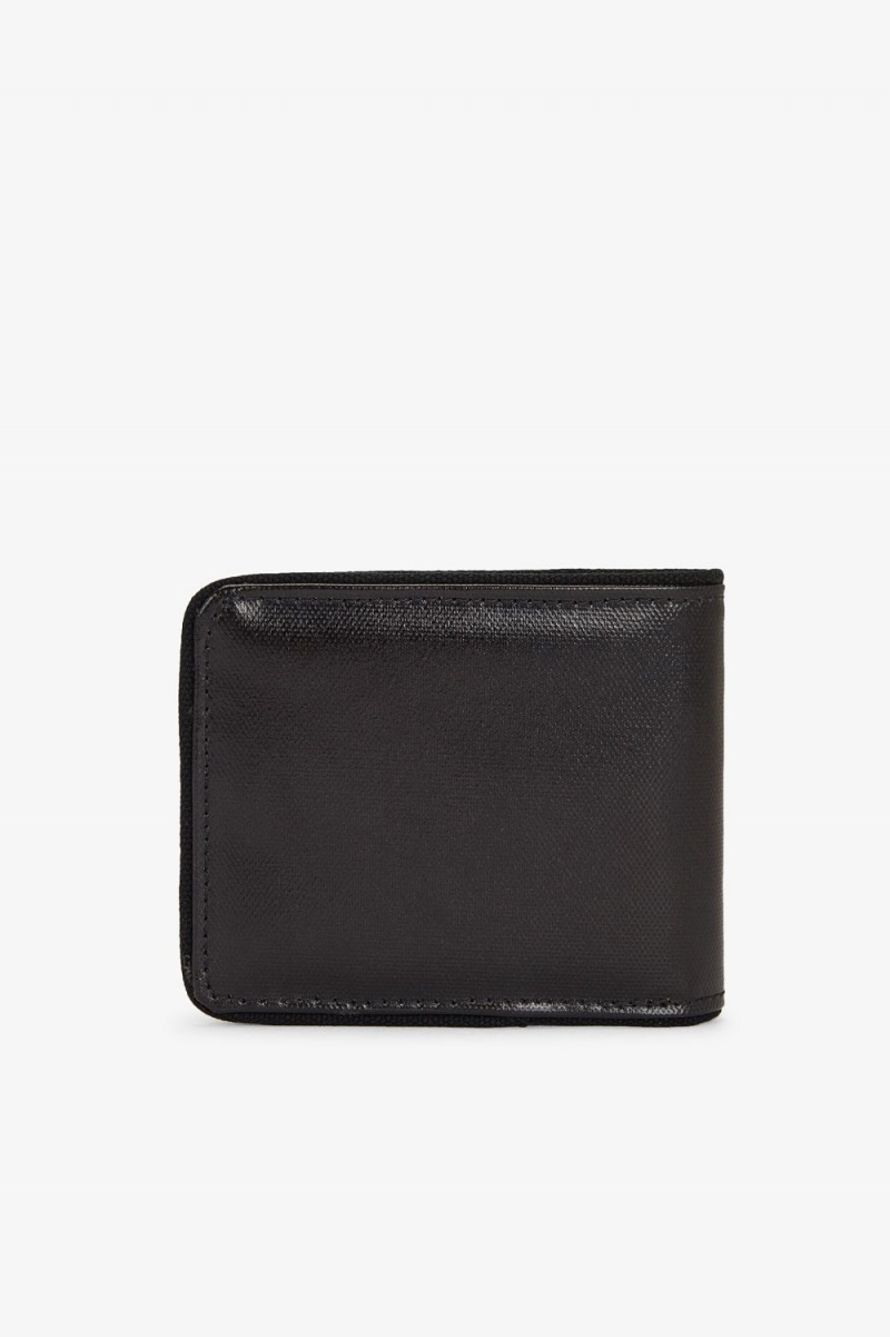 Fred Perry Coated Polyester Men's Wallet Black Gold | MKQGJ1674