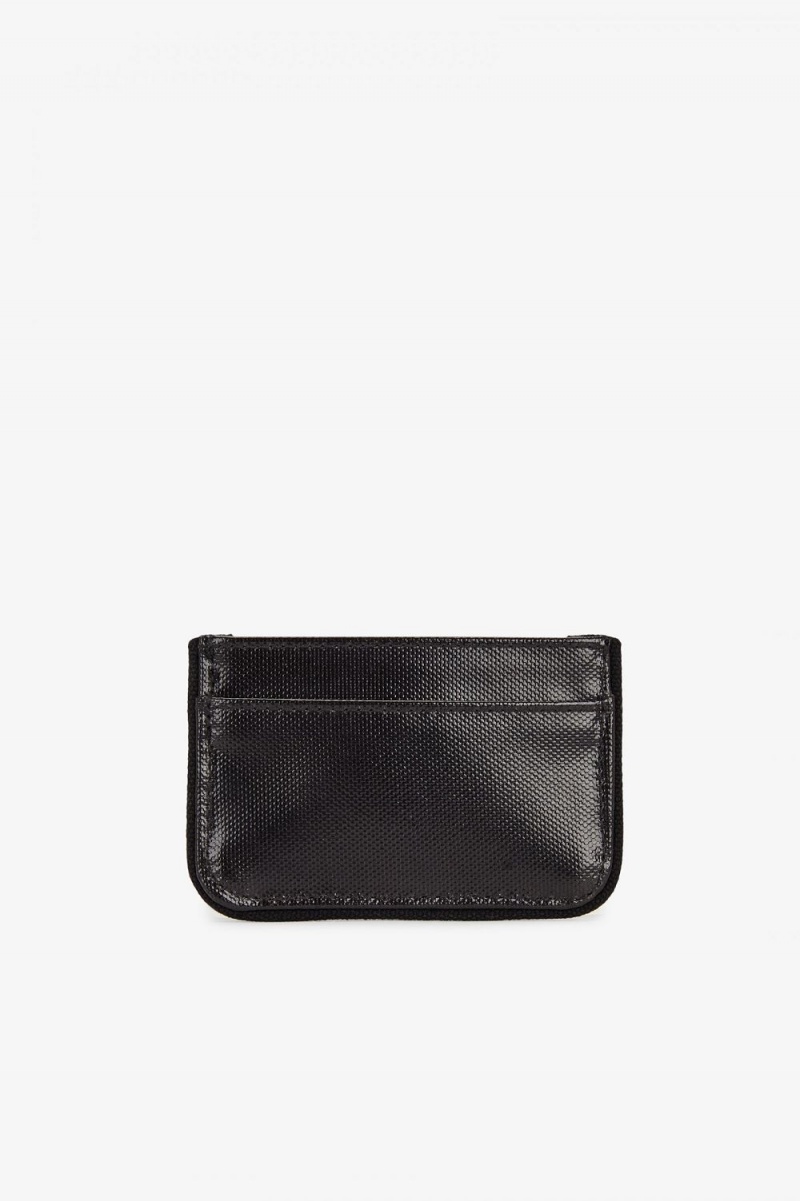 Fred Perry Coated Polyester Men's Wallet Black Gold | JVQOD5278