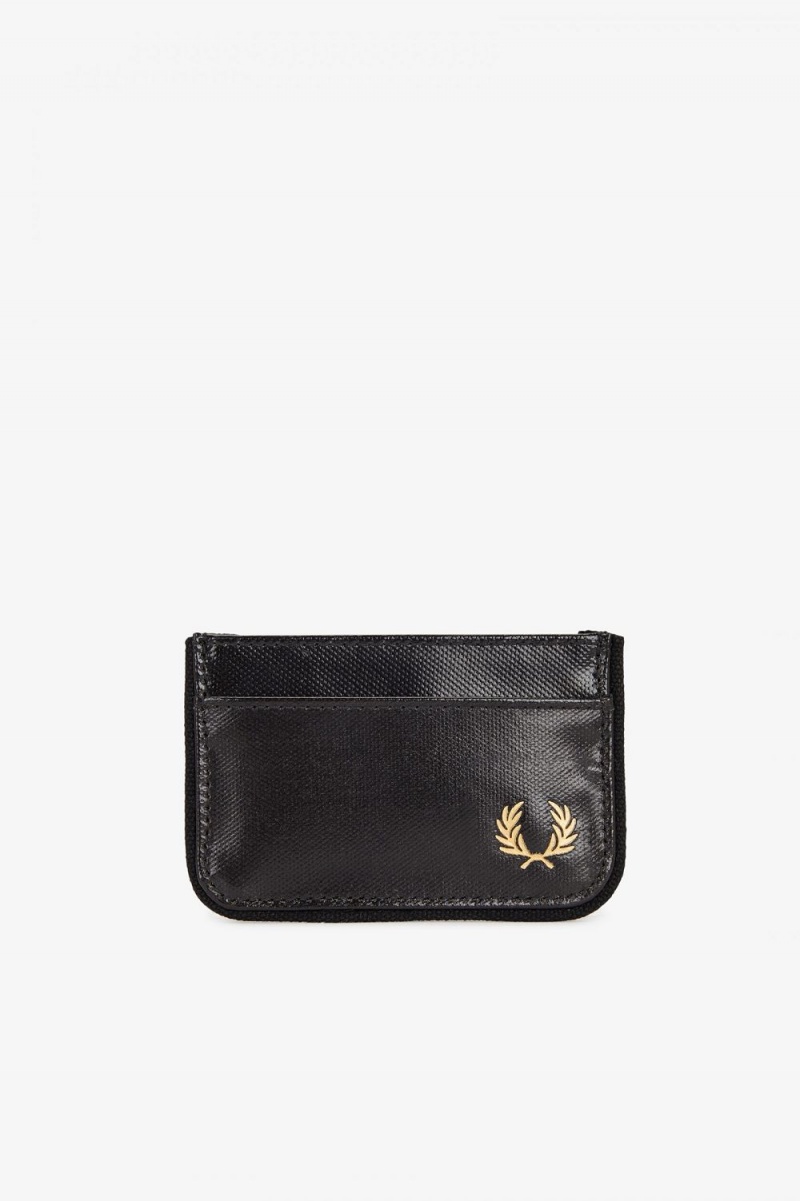 Fred Perry Coated Polyester Men\'s Wallet Black Gold | JVQOD5278