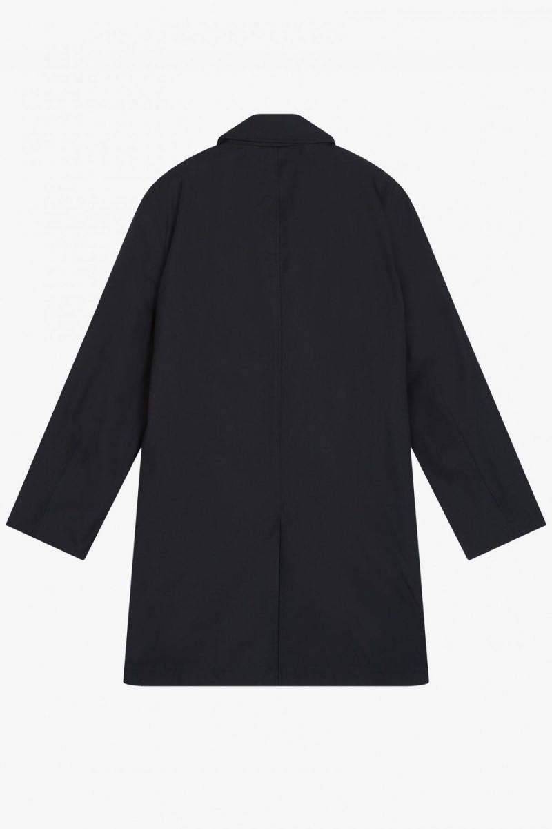 Fred Perry Concealed Placket Mac Men's Parka Black | EPAFO4567