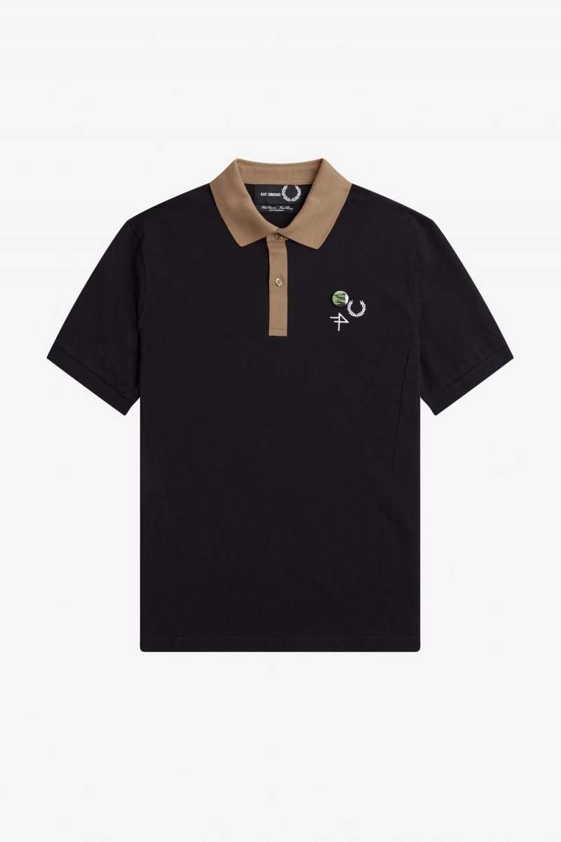 Fred Perry Contrast Collar Men's Polo Shirt Black | WTYRL1472