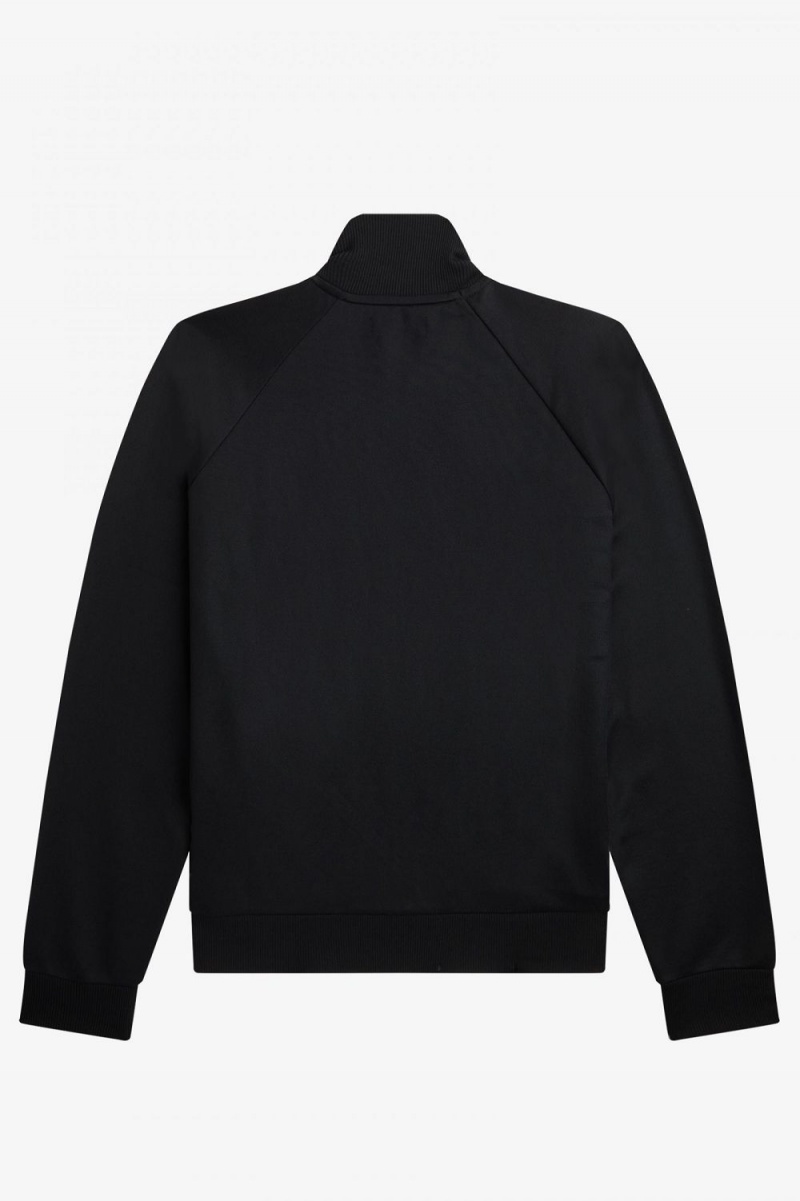 Fred Perry Contrast Panel Men's Track Jackets Black | FUKLT7103