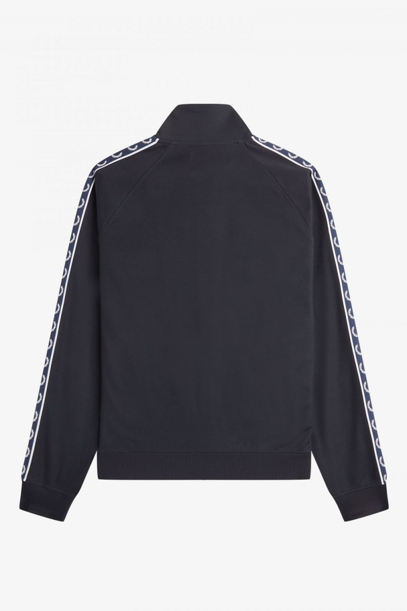 Fred Perry Contrast Tape Men's Track Jackets Navy Navy | EYZSJ5862