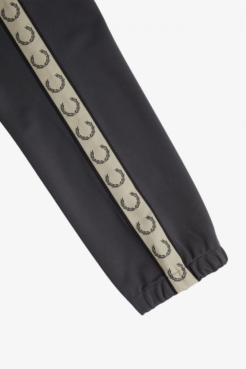 Fred Perry Contrast Tape Track Men's Pants Anchor Grey Black | DFZLA8519