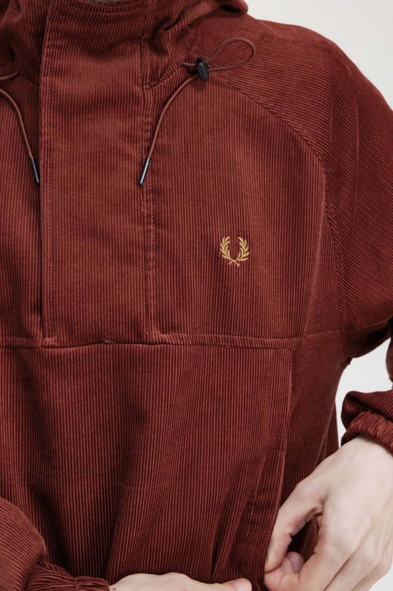 Fred Perry Cord Overhead Men's Jackets Whisky Brown | EACUN5623