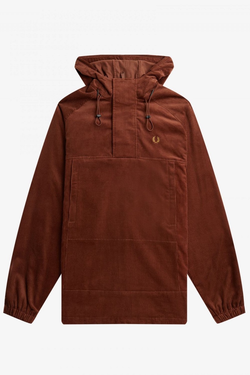 Fred Perry Cord Overhead Men's Jackets Whisky Brown | EACUN5623