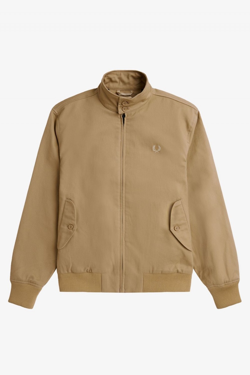 Fred Perry Corduroy Harrington Men's Jackets Green | KWNEO9627