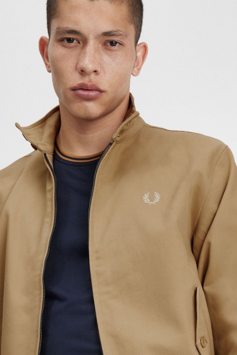 Fred Perry Corduroy Harrington Men's Jackets Green | KWNEO9627