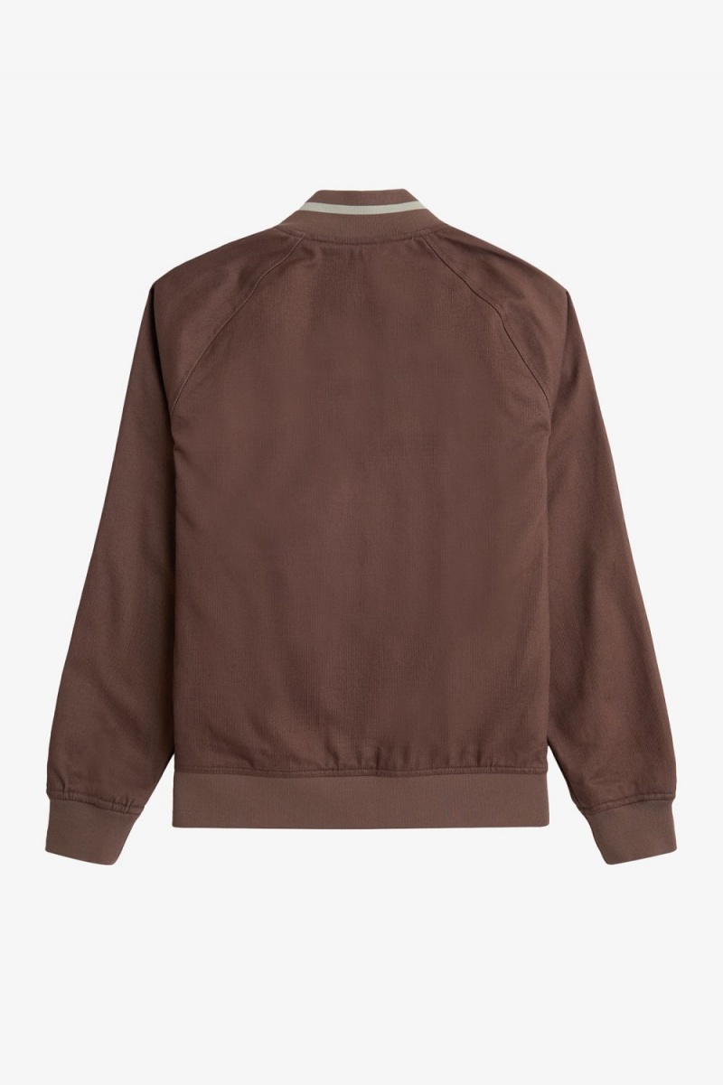 Fred Perry Corduroy Tennis Bomber Men's Jackets Dark Red | LWXJZ0861