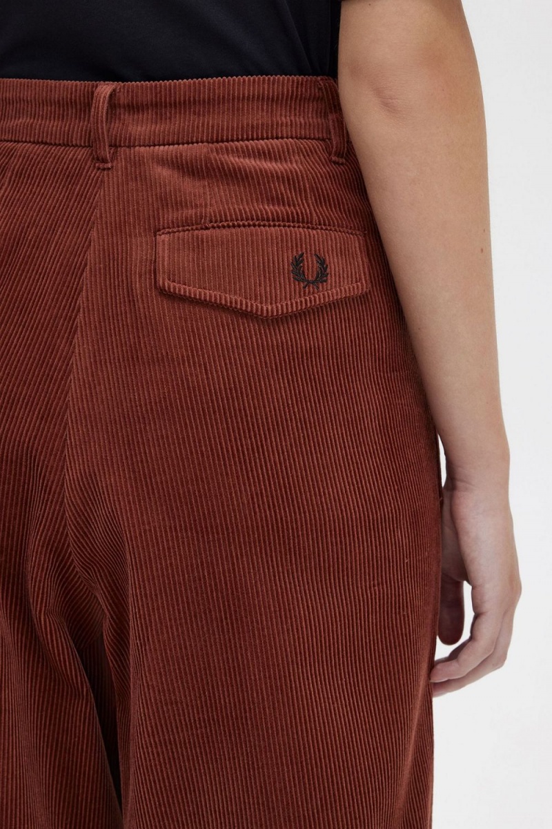 Fred Perry Corduroy Women's Pants Whisky Brown | RMUFJ7235