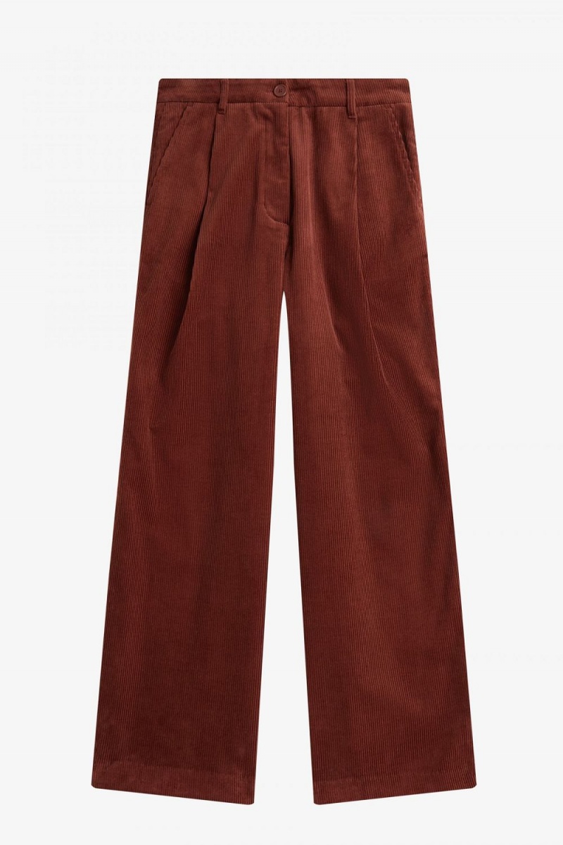 Fred Perry Corduroy Women's Pants Whisky Brown | RMUFJ7235