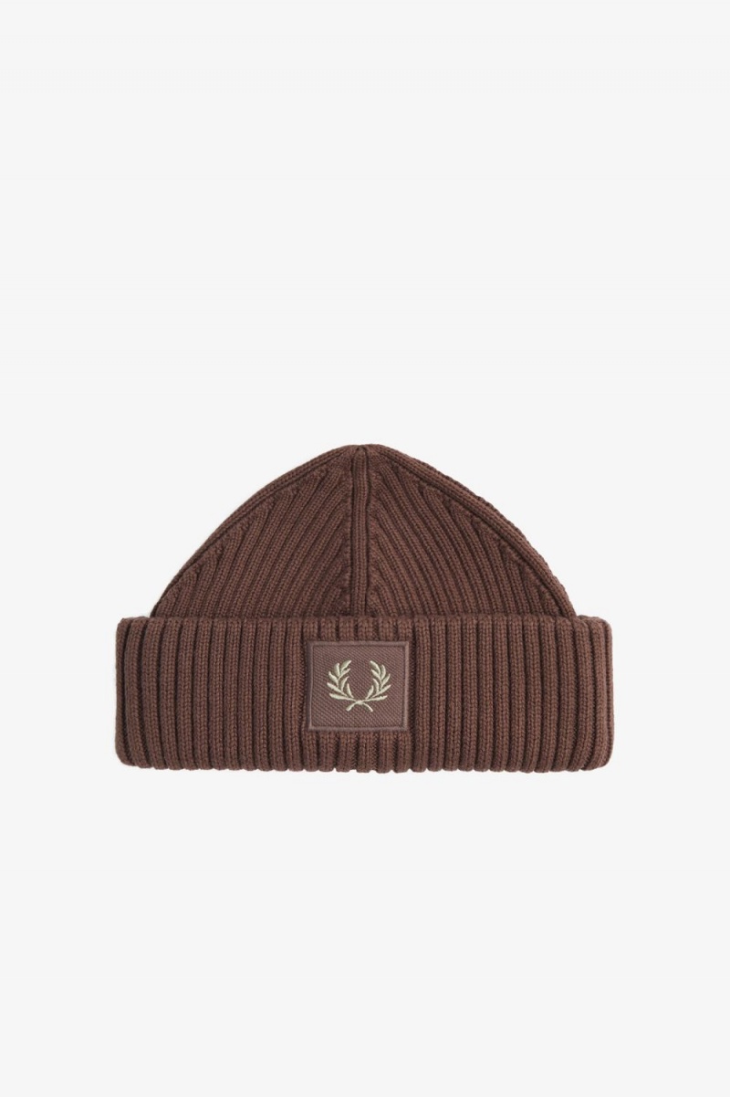 Fred Perry Cotton Rib Men's Caps Dark Red Warm Grey | QSPNU4038