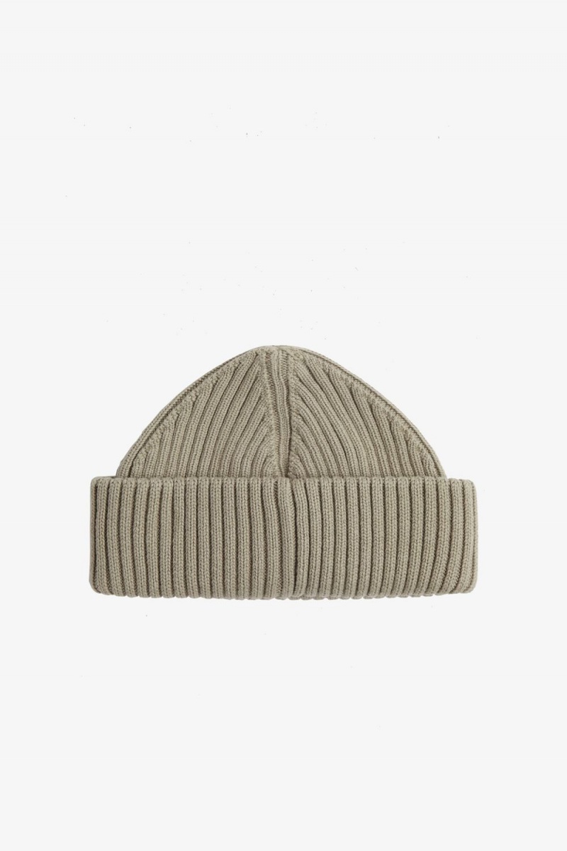 Fred Perry Cotton Rib Men's Caps Warm Grey Dark Red | OIXTC6593