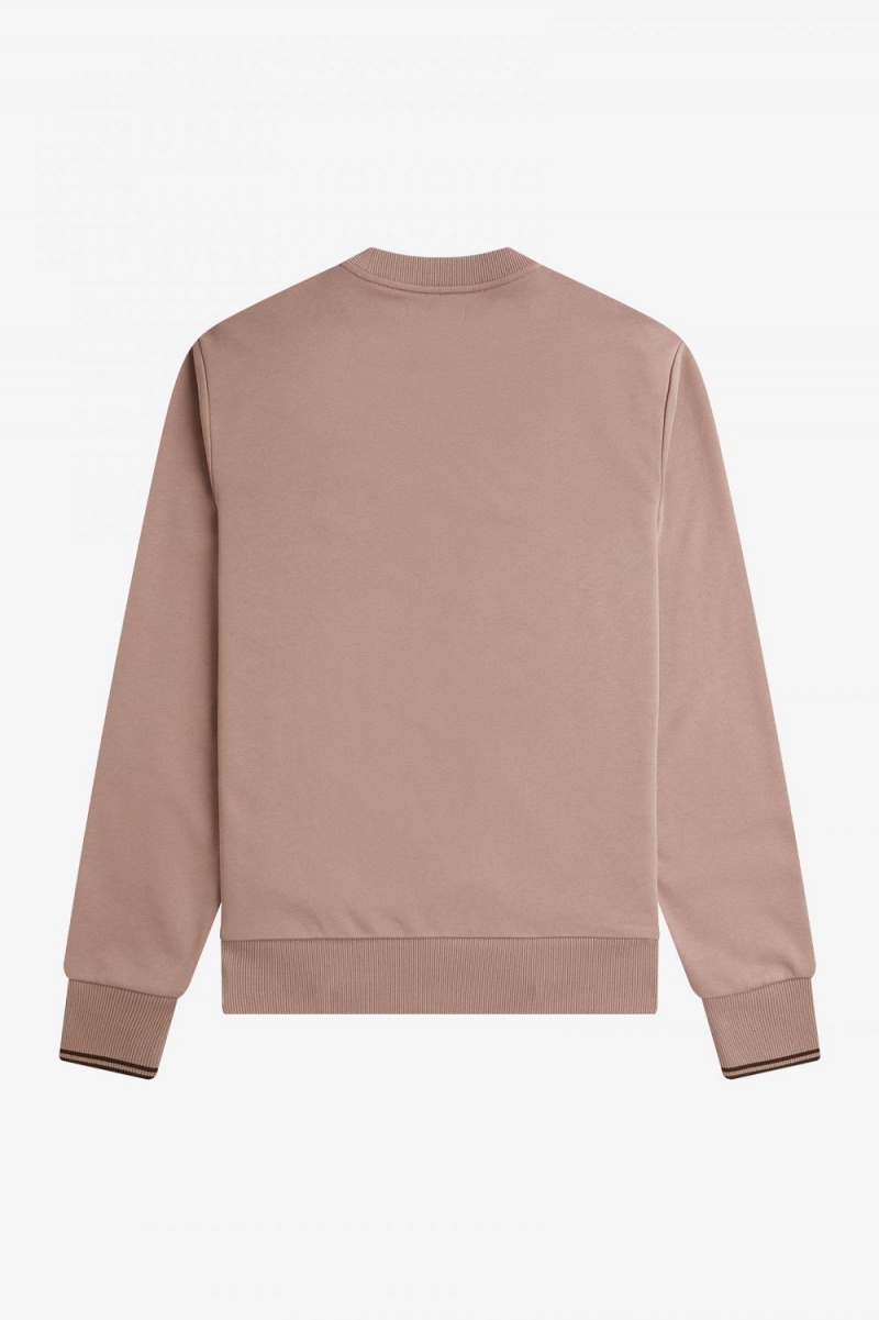 Fred Perry Crew Neck Men's Sweatshirts Dark Pink | PBGNV7602