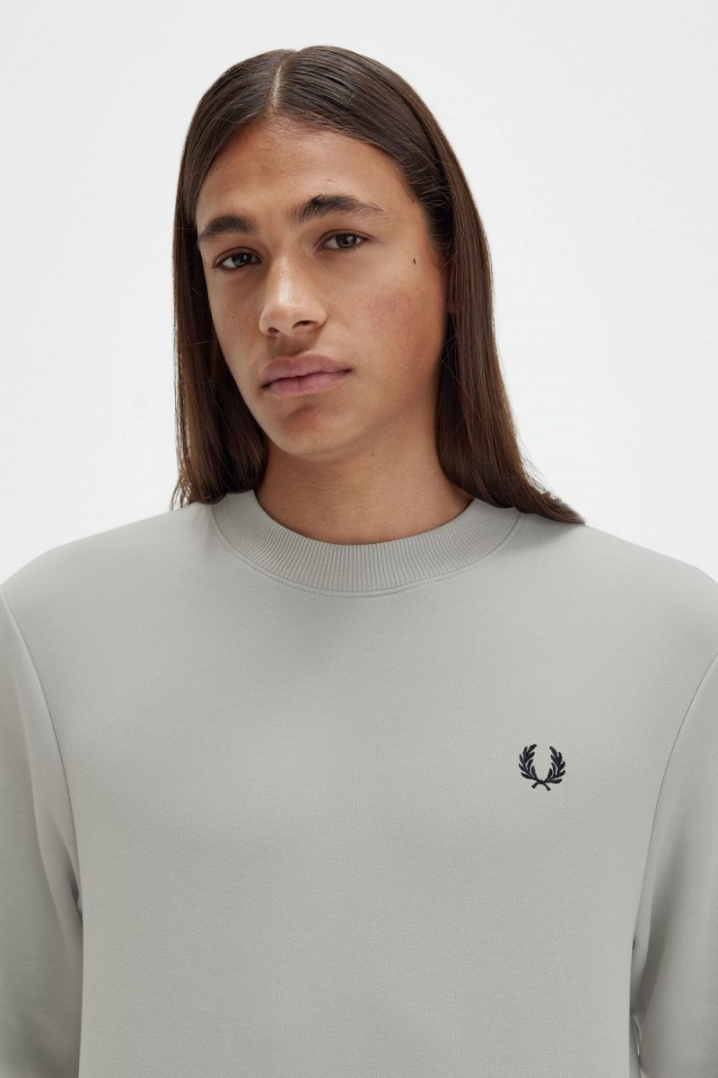 Fred Perry Crew Neck Men's Sweatshirts Grey | ZITHA4281