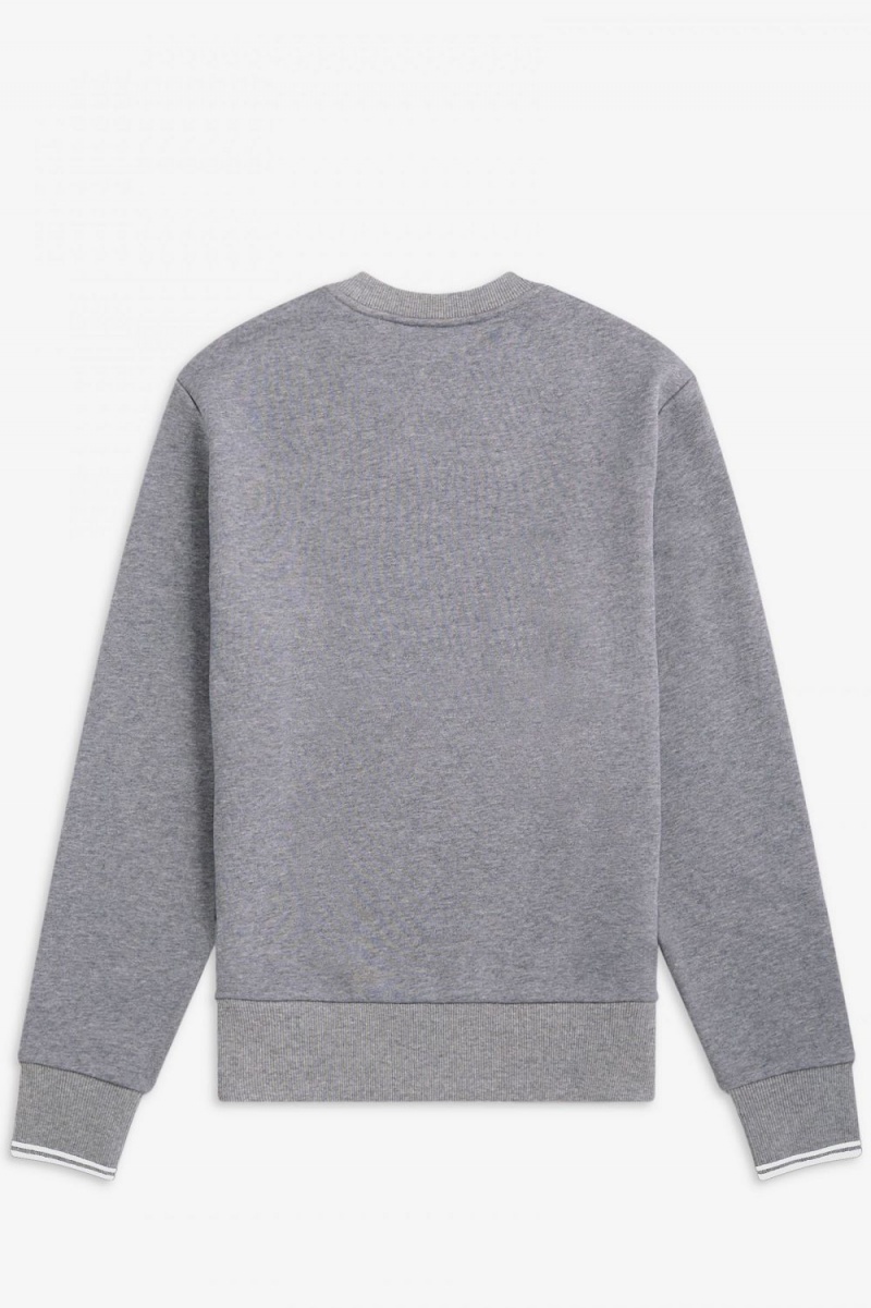 Fred Perry Crew Neck Men's Sweatshirts Grey | SDJZX2618