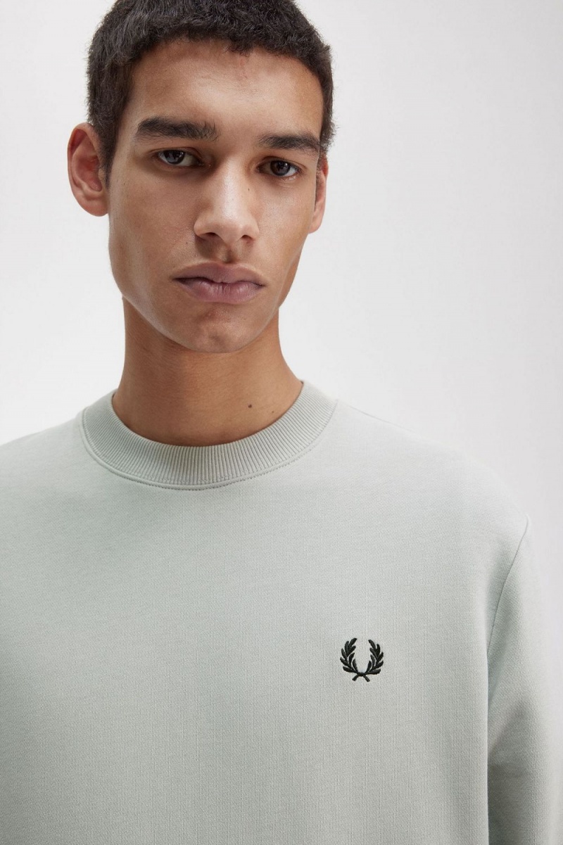 Fred Perry Crew Neck Men's Sweatshirts Grey | YDXNZ0146